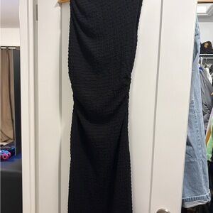 Zara Black Textured Maxi Dress